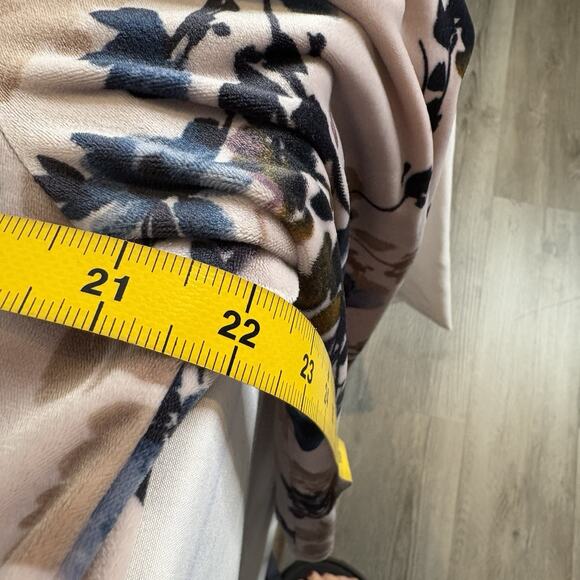 J Jill Pure Jill Pink Navy Blue Floral Top Size M Cottagecore Dark Coastal Boho - Picture 4 of 11